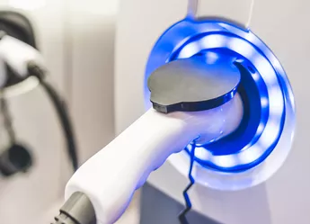 The charging port of an electric car