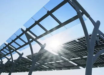 A solar panel in direct sunlight to collect solar energy from the sun
